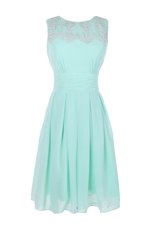 Light Blue Sleeveless Chiffon Zipper Prom Gown for Prom and Party