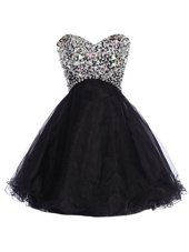 Excellent Sleeveless Lace Up Mini Length Sequins Evening Dress