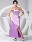 Beading Decorate Bodice High Slit Sweetheart Neckline Ankle-length Lavender Prom Dress 2013