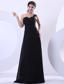 One Shoulder Black Chiffon Floor-length 2013 Prom Dress