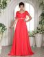 Custom Made Coral Red Square Beading 2013 Prom Dress In South Carolina