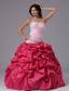 Coral Red and Rose Pink For Quinceanera Dress With Ruched Bodice Beading In Aptos California