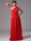 Simple Red One Shoulder Floor-length Prom Dress In Mystic Connecticut