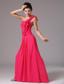 Stylish Coral Red One Shoulder Ruched Decorate Bust Prom Dress With Floor-length In New Milford Connecticut