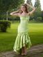 Green Mermaid Sweetheart High-low Taffeta Beading Prom Dress