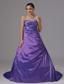 A-line Eggplant Purple and Beaded Decorate Bust For Prom Dress In Alaska