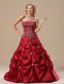 Mississippi Embroidery Decorate Bodice Pick-ups A-line Wine Red Floor-length 2013 Prom / Evening Dress