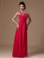 Coral Red One Shoulder Floor-length Beaded Customize 2013 New Arrival Prom Gowns