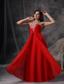 Coral Red Empire Sweetheart Floor-length Chiffon Beading and Ruch Prom / Celebrity Dress