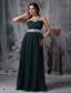 Dark Green Empire Sweetheart Brush Train Chiffon Belt Prom / Evening Dress