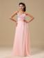 West Plains Beading and Hand Made Flowers Decorate Up Bodice Sweetheart Neckline Light Pink Chiffon Brush Train Prom / Evening Dress For 2013