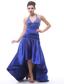 2013 Halter Beaded A-line High-low For Royal Blue Prom Dress
