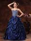 Bloomington Beaded Decorate Bodice Pick-ups A-line Floor-length Navy Blue Prom / Evening Dress For 2013