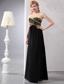 Black Column Sweetheart Ankle-length Chiffon Sequins Prom Dress