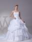 Lace and Pick Up Strapless Court Train A-Line Wedding Dress