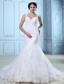 Elegant Mermaid Straps Court Train Organza Lace Wedding Dress