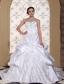 A-line Embroidery Wedding Dress For 2013 Custom Made Pick-ups Taffeta Chapel Train Gown