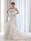 Best Mermaid Strapless Court Train Satin Beading and Appliques Wedding Dress
