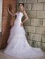 Popular A-line Sweetheart Chapel Train Taffeta and Tulle Ruch and Beading Wedding Dress