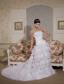Perfect A-line Strapless Court Train Organza and Lace Sash Wedding Dress