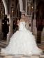 Beautiful Ball Gown Sweetheart Court Train Organza Beading and Ruffles Wedding Dress