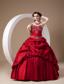 Red A-line Sweetheart Floor-length Taffeta Appliques Prom / Evening Dress