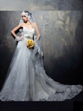 Beautiful Court Train Empire Bridal Gown White Sweetheart Chiffon Sleeveless With Train Lace Up
