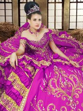 Stunning Off the Shoulder Purple Sleeveless Satin Lace Up Sweet 16 Quinceanera Dress for Military Ball and Sweet 16 and Quinceanera