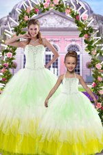 Gorgeous Multi-color 15th Birthday Dress Military Ball and Sweet 16 and Quinceanera and For with Beading Sweetheart Sleeveless Lace Up