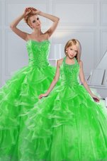 Cheap Sleeveless Beading and Ruffled Layers Floor Length Ball Gown Prom Dress