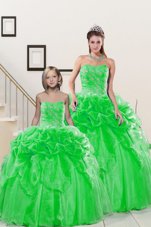 Spectacular Pick Ups Sleeveless Organza Lace Up Sweet 16 Dress for Military Ball and Sweet 16 and Quinceanera
