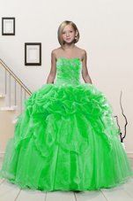 Perfect Pick Ups Ball Gowns Kids Pageant Dress Sweetheart Organza Sleeveless Floor Length Lace Up