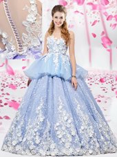 Ball Gowns 15 Quinceanera Dress Lavender Scoop Organza and Tulle Sleeveless Floor Length Lace Up