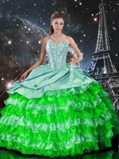 Gorgeous Multi-color Sweetheart Zipper Beading and Ruffles Quinceanera Dress Sleeveless