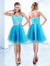 Luxury Sleeveless Beading and Ruching Lace Up Teens Party Dress
