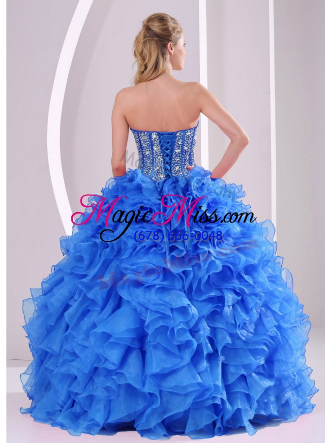 wholesale exquisite sweetheart full -length 2014 summer quinceanera gowns in blue