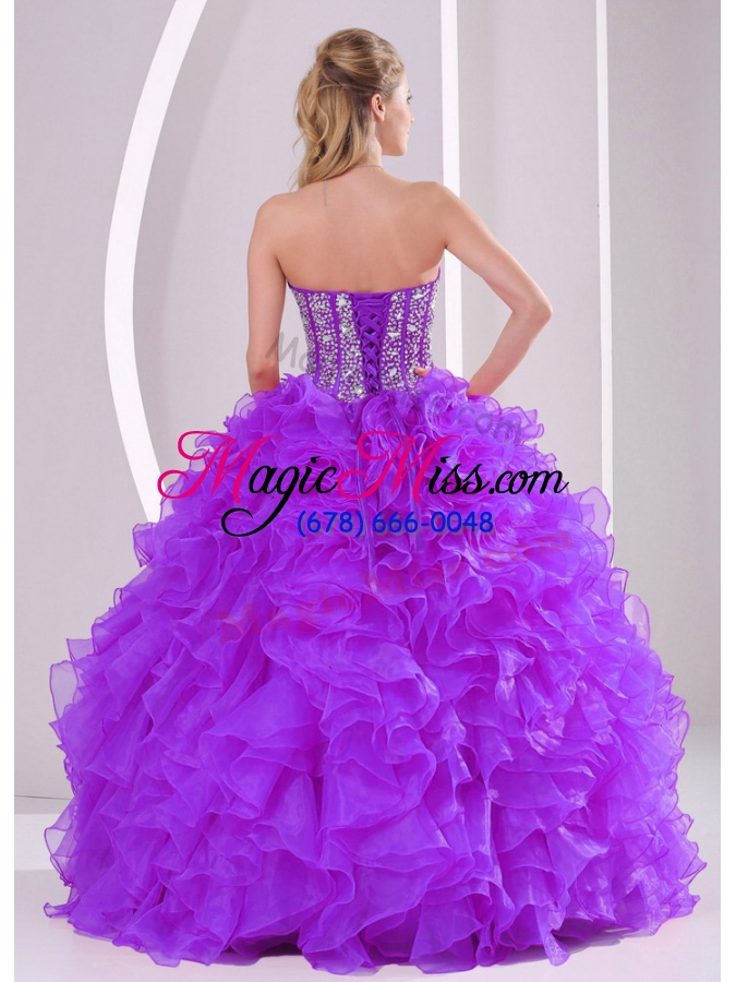 wholesale 2014 sweetheart luxurious quinceanera dress with ruffles and beaded decorate