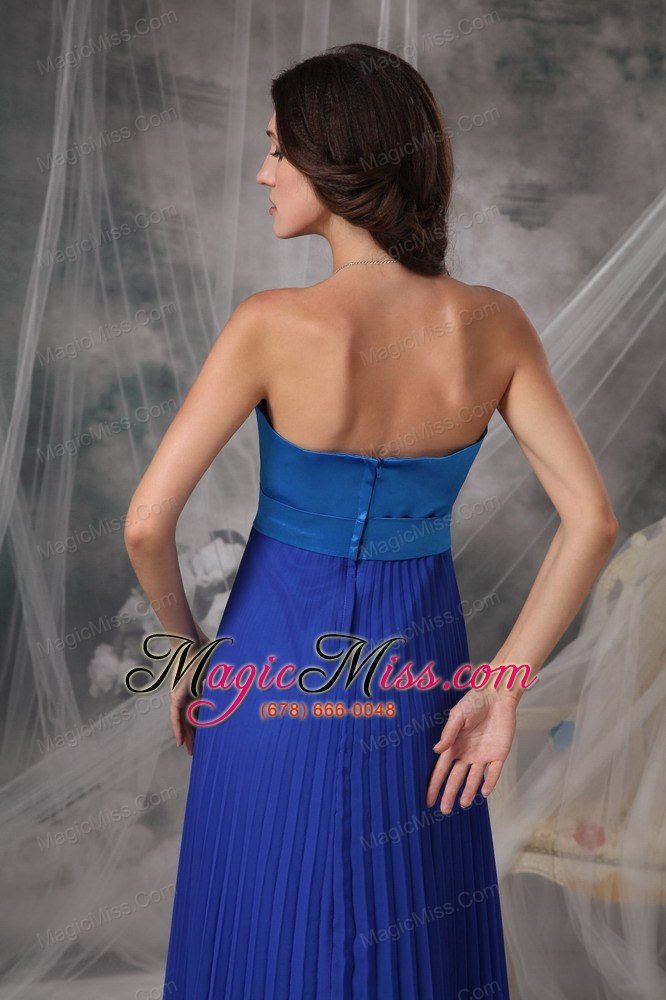 wholesale blue empire strapless floor-length chiffon prom / evening dress