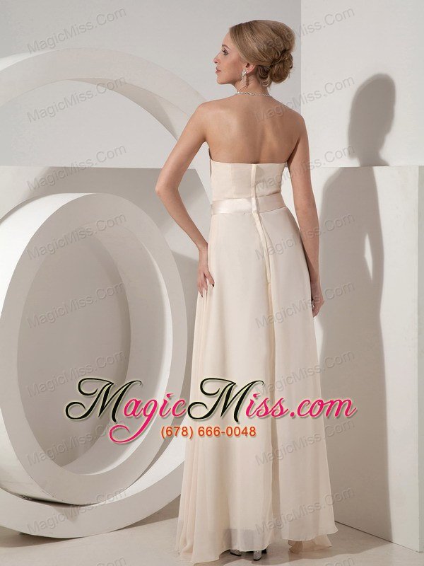 wholesale white empire strapless floor-length chiffon beading prom dress