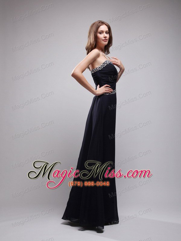 wholesale black column sweetheart floor-length chiffon sequins prom / evening dress