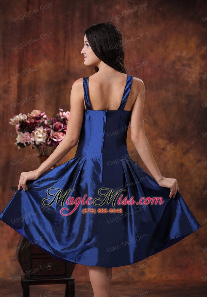 wholesale royal blue bridesmaid dress clearances with v-neck tea-length in yuma arizona