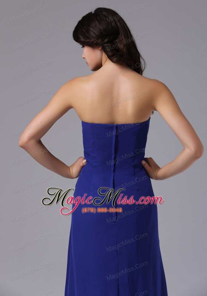 wholesale calistoga california city for prom dress with ruch beading strapless and peacock blue