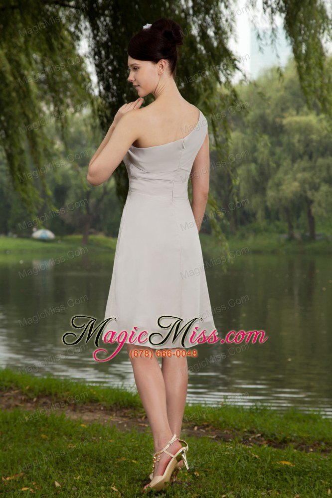 wholesale white empire one shoulder knee-length chiffon prom / homecoming dress