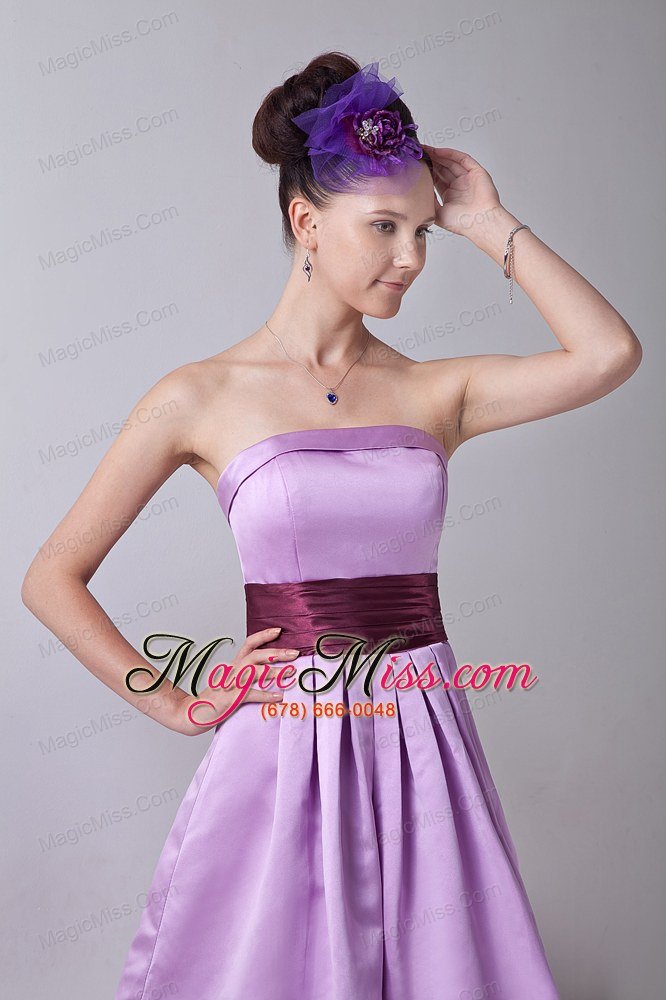 wholesale lavender a-line strapless knee-length taffeta sashes prom / homecoming dress