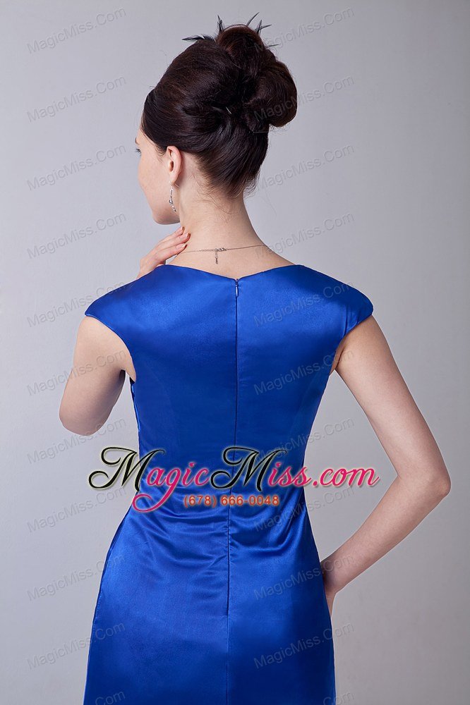 wholesale royal blue column v-neck knee-length taffeta beading prom / homecoming dress