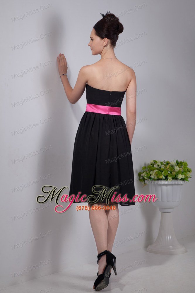 wholesale black empire strapless knee-length chiffon sashes prom / homecoming dress
