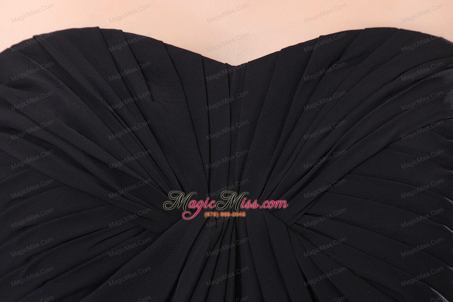 wholesale black empire sweetheart floor-length chiffon ruch prom / evening dress