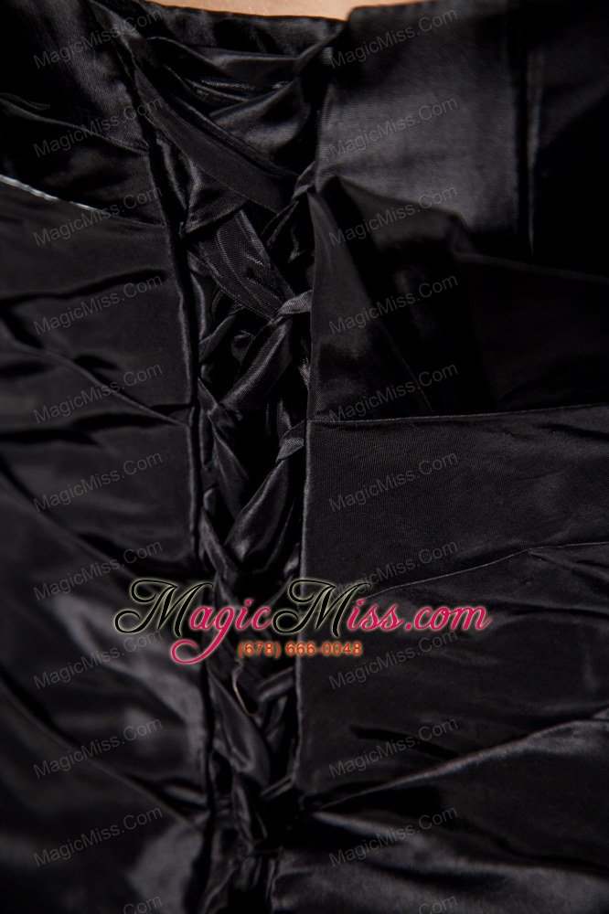 wholesale black empire strapless floor-length taffeta ruch prom dress