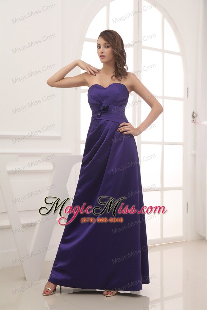 wholesale hand made flowers column sweetheart ankle-length bridesmaid dress