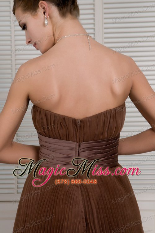 wholesale gorgeous brown prom / evening dress a-line sweetheart organza ruch brush train